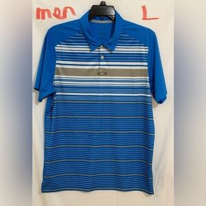 Blue Striped Oakley Men's Polo Shirt